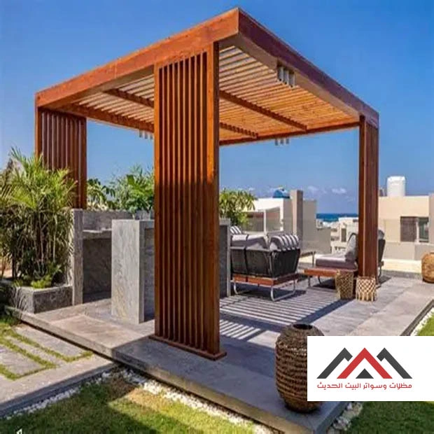 اشكال مظلات خشبية الدمام