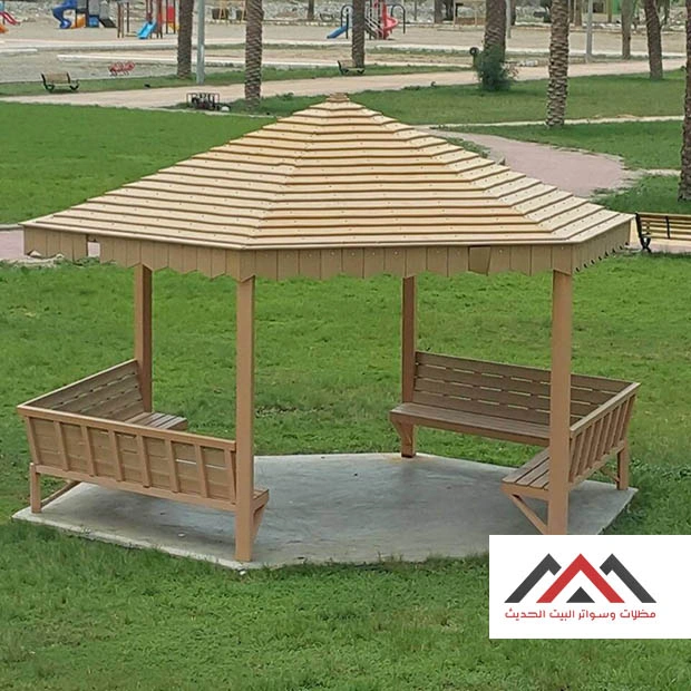 اشكال مظلات خشبية الدمام